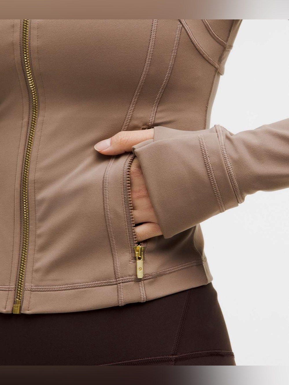Lululemon Women’s Taupetastic/Gold Zip Define Cropped Jacket *Nulu. Size 6. NWOT - Picture 15 of 16